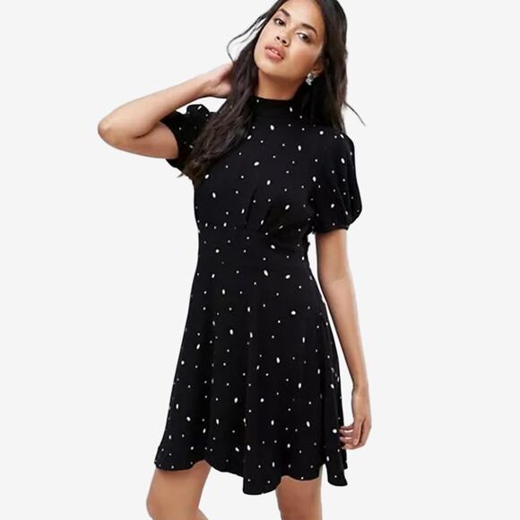 Free People Abbie Mini Dress Size 0 Black Combo - Picture 3 of 4